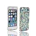 iPhone 5s Case,iPhone 5 Case, V-Fyee Slim Flexible Dual TPU Rubber Back Cover Case with Blue Paisley Pattern Design for iPhone SE / 5 / 5s