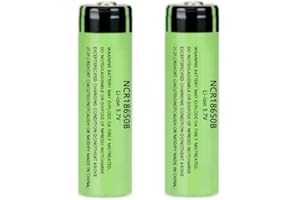 Svenirven 2 Packs 3.7V Button top Rechargeable Batteries for Headlamp, LED Flashlight, Electronic Devices etc Light Green