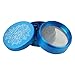 DCOU New Design Premium Zinc Alloy Herb Grinder 2.2 Inches 4 Piece Metal Grinder with Pollen Catcher with Laser Flower Pattern Blue