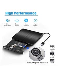 Unidad de CD externa   [versión actualizada] USB 3.0 portátil CD DVD -RW unidad delgada DVD CD ROM grabadora de regrabadora, alta velocidad transferencia de datos para ordenador portátil Macbook Desktop MacOS Windows10 8 7