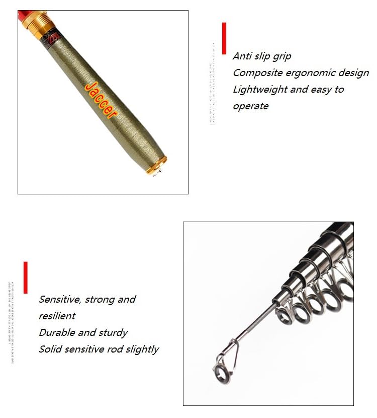 Jaccer Fishing Rod Telescopic Fishing sea Rod Short Paragraph Carbon Material sea Otter Throwing Fishing Rod 2.1m/2.4m/2.7 m/3.0m (2.7m)