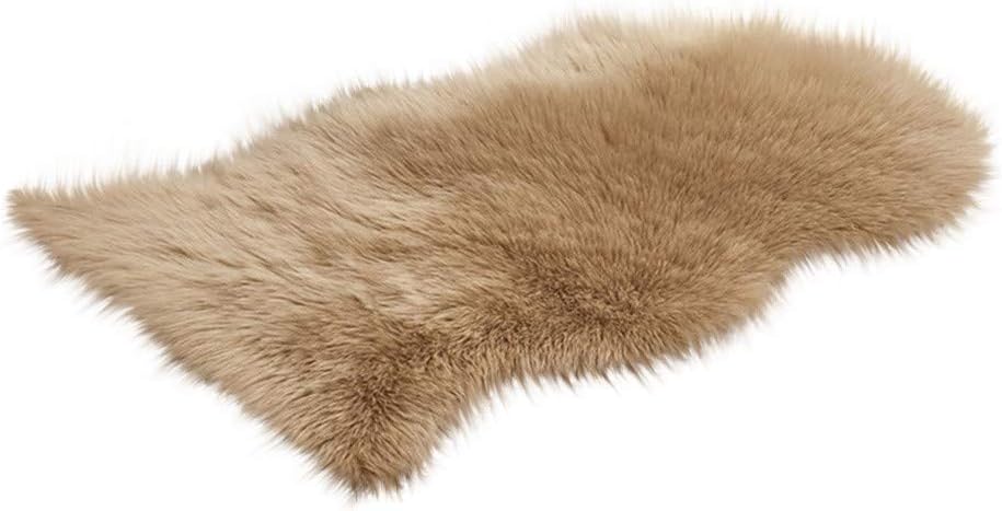 Faux Fur Sheepskin Rug 60x90 cm Faux Fleece Fluffy Area Rugs Anti-Skid Carpet for Living Room Bedroom Sofa Nursery Rugs