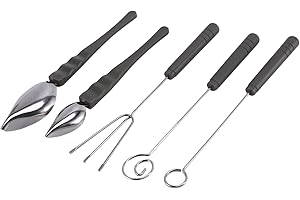 TKOWTB Drawing Decorating Spoon Set,Candy Dipping Tools Chocolate Dipping Fork Spoons Set Chef Art Spoons for Decorative Plat