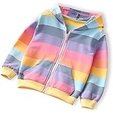 OROQENE Girls Hoodies Cotton Zip Up Kids Clothes Toddler Sweateshirts