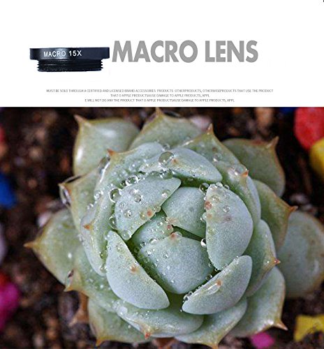 Phone lens 5 in 1 GUANZHI HD Camera Lens Kit 198 Degree Fisheye Lens/0.63x Wide Angle/15x Macro Lens/2X Telephoto Lens/CPL Lens for iPhone X/8/7/6/6s Plus/5s SE Samsung Galaxy S7/S7 E(5 in 1 Lens Kit)
