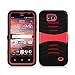 ZTE Maven Z812 (AT&T) - Black and Red Symbiosis Stormer Impact Resistant Armor Kickstand Case + Atom LED