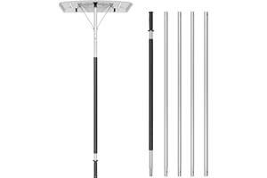 Tacsal 20FT Extendable Snow Roof Rake w/ Wheels, 4.8-20FT Adjustable Heavy Duty Aluminum Snow Removal Tool with Anti-Slip Han