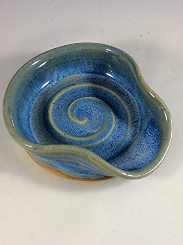Teaspoon Rest, MINI Ceramic Spoon Rest in Opal Blue
