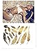 Terra Tattoos Gold Black Metallic Henna Temporary Tattoo Flash Sheets Elephants, Flowers, Stars & more! Waterproof Nontoxic Long Lasting Tattoos for Women Perfect for Beach, Festivals, & Parties