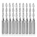 HQMaster CNC Router Bit 1/8" Shank Ball Nose End Mill 2mm Cutting Dia. 2-Flute Spiral Upcut Milling Cutter Engraving Carving Tool Set Tungsten Steel 17mm CEL, 38.5mm OAL for MDF Acrylic Wood PVC 10Pcs