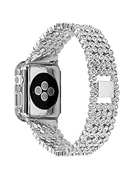 Falandi Bling   Correa de repuesto de acero inoxidable para Apple Watch Series 3, Series 2, Series 1, iWatch Nike+ Sport Edition, 38 mm