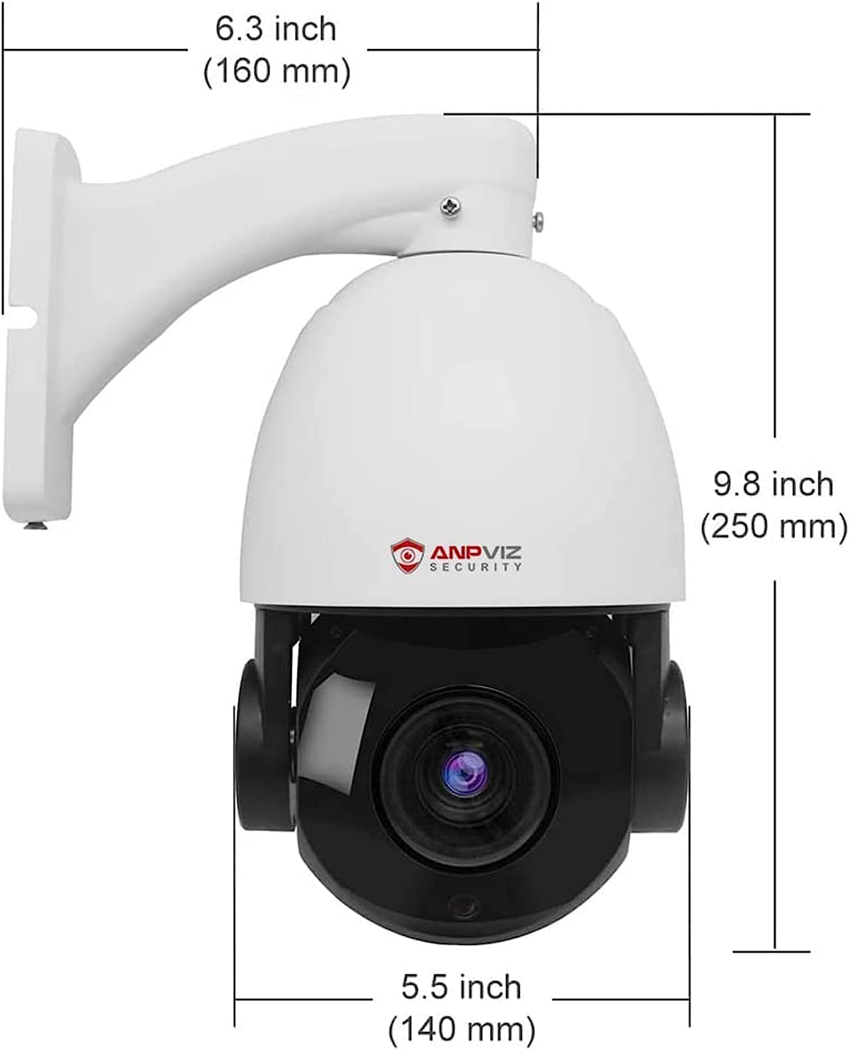 Anpviz 5MP PoE PTZ IP Surveillance Camera 20X Optical Zoom, PTZ IP Security Camera Outdoor with Mic/Audio, Human Vehicle Detection, 300ft IR Night Vision, Pan 360°/Tilt 90°, IP66 Waterproof (U Series)