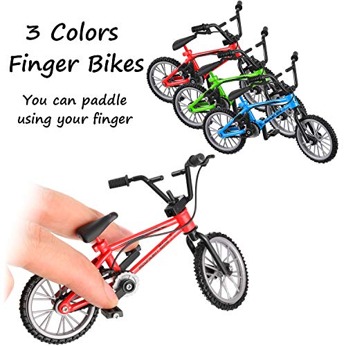 6 Packs Finger Bikes Mini Finger Mountain Bikes With Brake Ropes Finger