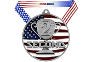 Decade Awards 1st, 2nd, 3rd Place Patriotic Medal - 2.75 Inch Wide Podium Medallion with Stars and Stripes American Flag V Neck Ribbon …