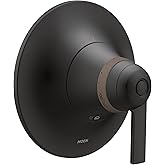 Moen Doux Matte Black ExactTemp Thermostatic Valve Shower Trim Kit, Valve Required, TS3101BL
