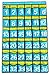 36 Pockets Numbered Classroom Pocket Chart for Cell Phones Hanging Organizer with 4 Metal Hooks, Blue
