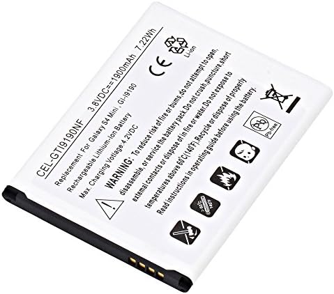 Dantona 2-Cell 3.8V 1900mAh Lithium Rechargeable Replacement Battery for Samsung Galaxy S4 Mini Series Cellular Phone