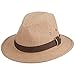 SCALA Men's Hemp Safari Hat with Leather Band, Camel, X-Large
