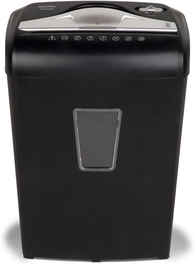 Aurora AU870MA High-Security 8-Sheet Micro-Cut Paper Credit Card Shredder Black : Electronics