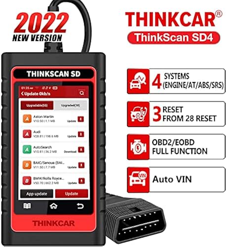 Thinkcar Sd4 Obd2 Scanner Engine Tcm Abs Srs Code Reader With 28 Reset 3 Free Optional Automotive Scan Tool With Oil Reset Tpms Sas Immo Reset Auto Vin Car Diagnostic Tools Wifi