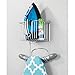 mDesign Wall Mount Metal Ironing Board Holder with Small Storage Basket - Holds Iron, Board, Spray Bottles, Starch, Fabric Refresher for Laundry Rooms - Chrome