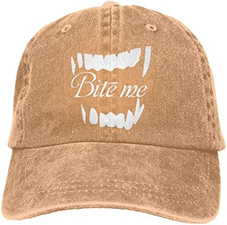 Alility Caps Bite Me Funny Fishing Vintage Adjustable Denim Hat Trucker Cap ForAdult