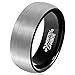 MNH Tungsten Wedding Band-Mens Tungsten Ring-Black Plated Inner Ring- 8mm Brushed Surface