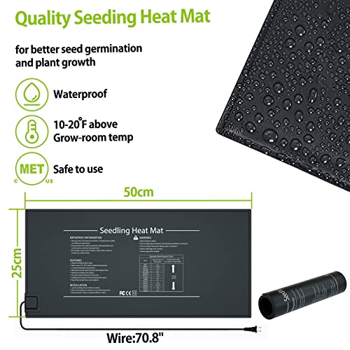 YOHIA Seed Starter Tray with Grow Light,40 Cells Seed Starter Kit with
