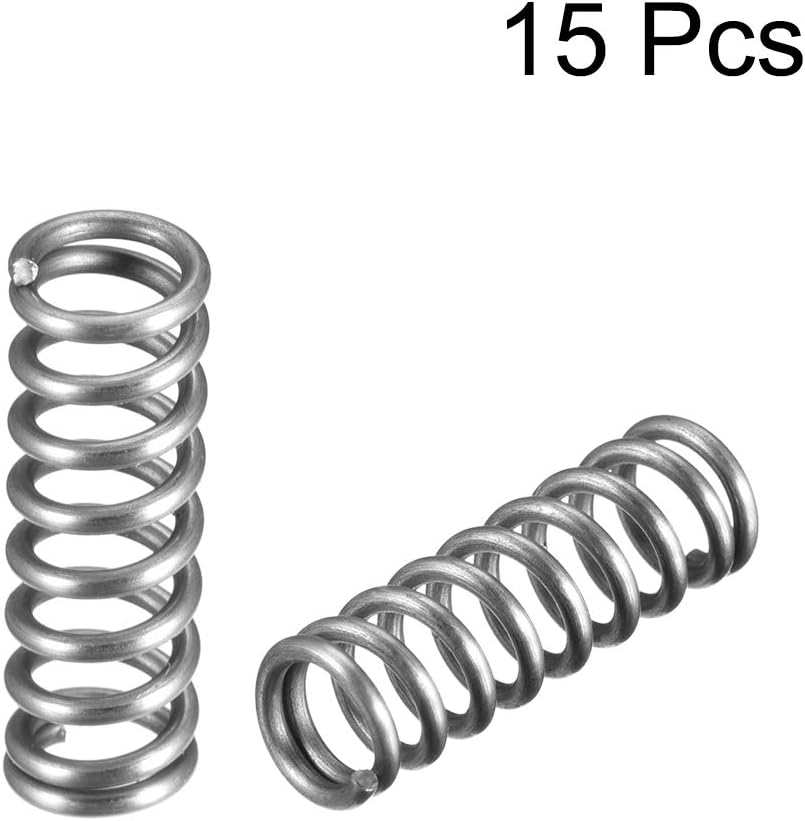 sourcing map Wire Diameter 0.05", OD 0.31", Free Length 0.98" Spring Steel Coil Extended Compressed Spring 15pcs - Image 4