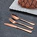 Rose gold Travel flatware set with Case Stainless Steel silverware Tableware Set,Include Knife/Fork/Spoon/Straw (Portable Rose gold)