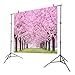 GYA 7x5ft Cherry Blossoms Street Studio Photography Backdrop Beautiful Flower Background Photo for Wedding Vinyl