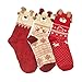 Women's Christmas Holiday Cotton Soft Casual Warm Socks (3 Pairs) Multicolor