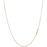 KEZEF 925 Sterling Silver Necklace for Women | Thin 0.7mm 18k Gold plated, Rose Gold chain for women, Silver chain necklace jewelry | cadena de plata 925 para hombre mujer