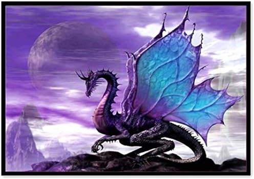 DIY 5D Diamond Painting,Jchen(TM) Home Decorations Craft Animal Tiger Cat Dragon Flower 5D DIY Diamond Painting Kit Pasted DIY Diamond Painting Cross Stitch (Dragon: 40x30cm)
