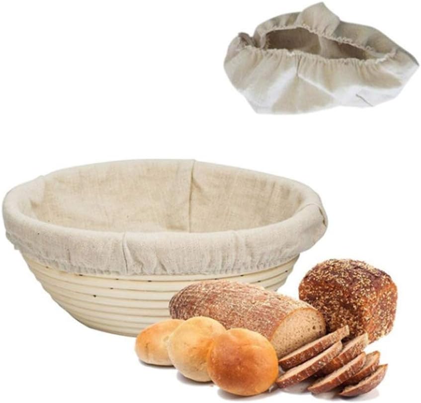BeesClover Baking Dry Basket Oval Shape Rattan Banneton Basket Bread Dough Proving Brotform Bowl Cloth cover