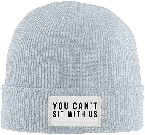 Funny Gift ! You Can't Sit with Us Classic Womens/Mens Beanies Cap Warm Skull Caps Thick Cap Knitted Hat Fashion Solid Color Black