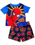Spiderman - Baby and Little Boys Short Sleeve Spiderman Shorty Pajamas