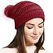 Womens Straw Hat Wide Brim Floppy Beach Cap Adjustable Sun Hat for Women UPF 50+ (Burgundy)