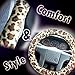 Zone Tech Plush Velour Shaded Cheetah Vehicle Steering Wheel Cover Soft Feel Animal Print Universal Fit Attractive Slip On Car Wheel Protector