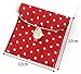 iSuperb® Sanitary Napkins Bag Menstrual Cup Pouch Nursing Pad Holder Cute Polka Dot Cotton 4.7x4.7 inch Washable Organizer Storage 2 Pack 1 PCS Wine Red and 1 PCS Blue