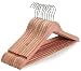 TOPIA HANGER American Red Cedar Wood Coat Hangers, Wooden Suit Hangers, Smooth Cut Notches- 360&deg;Flexible Hook- Solid Non-Slip Bar, 10 Pack- Natural- CT07C