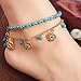 Doinshop Women Anklet Chain Bohemian Beach Turquoise Barefoot Sandal Foot Jewelry