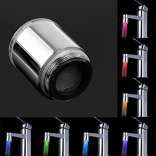 DZT1968 Temperature Sensor 7 Color Kitchen Water Tap Faucet Glow Shower LED Light A