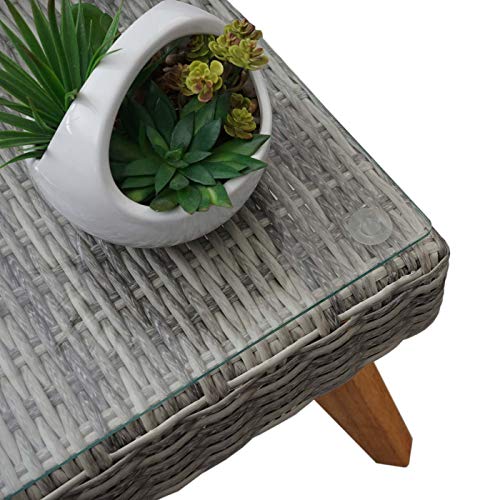 Mendler Poly-Rattan Garnitur HWC-E93, Garten-/Lounge-Set, Spun Poly halbrundes Rattan Akazie Holz FSC grau Kissen… – Bild 6