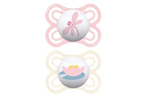 MAM Baby Kit Com 2 Chupetas Perfect Com Bico Extrafino Silicone SkinSoft para Crianças 0-6 Meses Com Caixa Esterilizadora, Rosa e Neutra