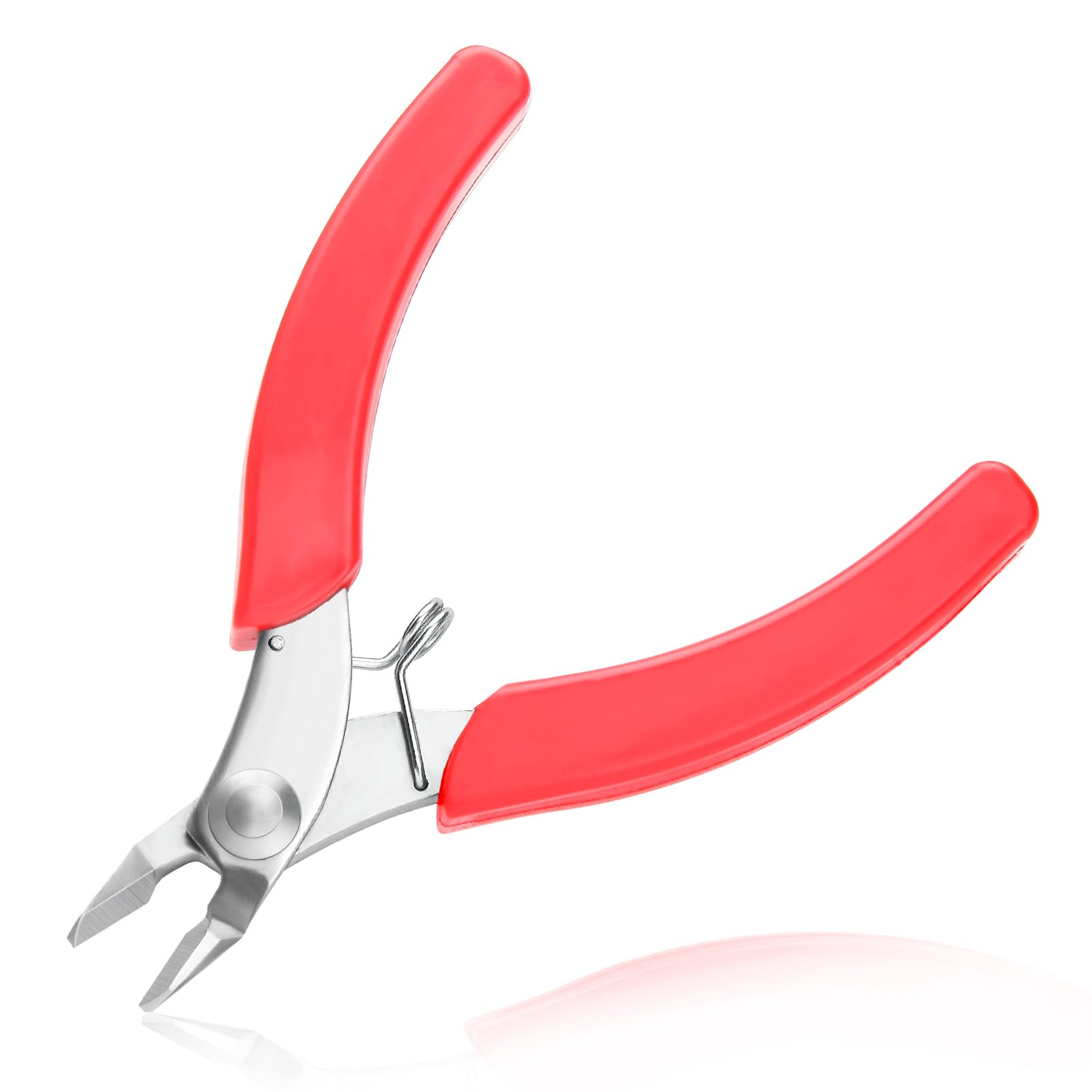 LEONTOOL 4-Inch Electronics Flush Cutter, Micro Wire Cutter Pliers Ultra-fine Stainless Steel Side Cutting Pliers, Spring-Loaded Diagonal Cutter for Electronics, Jewelry Making, Model Craft