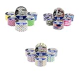 18 Roll Variety Pack Decorative Duct Style Tape (Polka-dot, Chevron, and Colorful Camouflage) by Basic