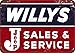 Custom Kraze Willys Jeep Sales and Service Vintage Look Reproduction Metal Sign 8 x 12