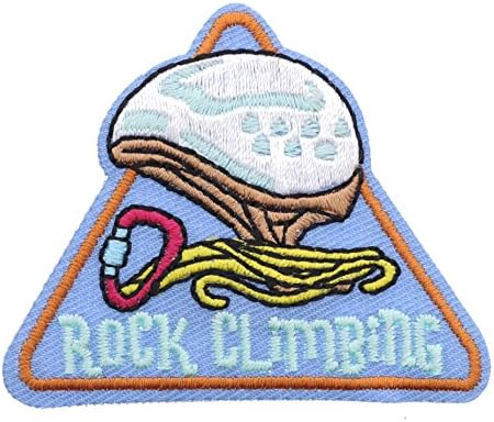 Rock Climbing Rope and Carbiner 2 inch small Iron on Patch Ava3215