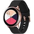 TECKMICO Galaxy Watch Active Bands,20mm Quick Release Bands Compatible for Samsung Galaxy Watch Active (40mm)/Galaxy Watch(42mm)/Gear Sport with Rose Gold Watch Buckle (Black, Large)